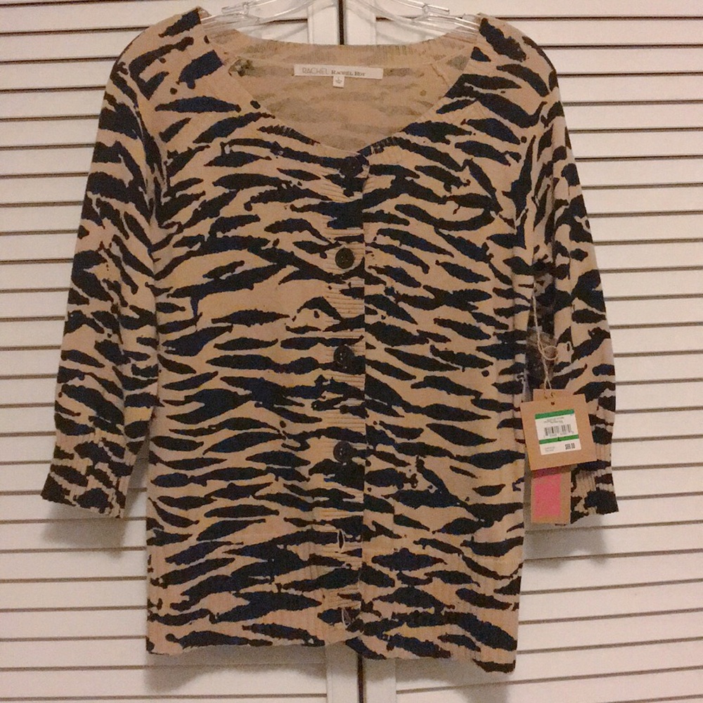 Rachel Roy animal print cardigan NTW, Sz L